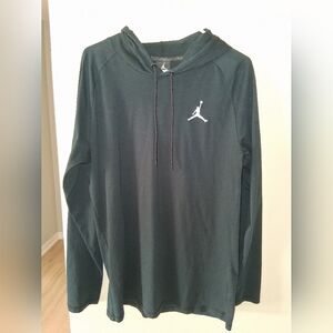 Jordan Men's Crewneck Hoodie in Black with White Jumpman